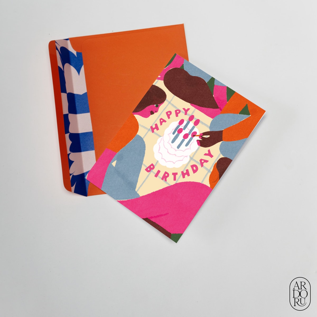 Birthday Keepsake Greeting Card - Picnic with Cake and Candles