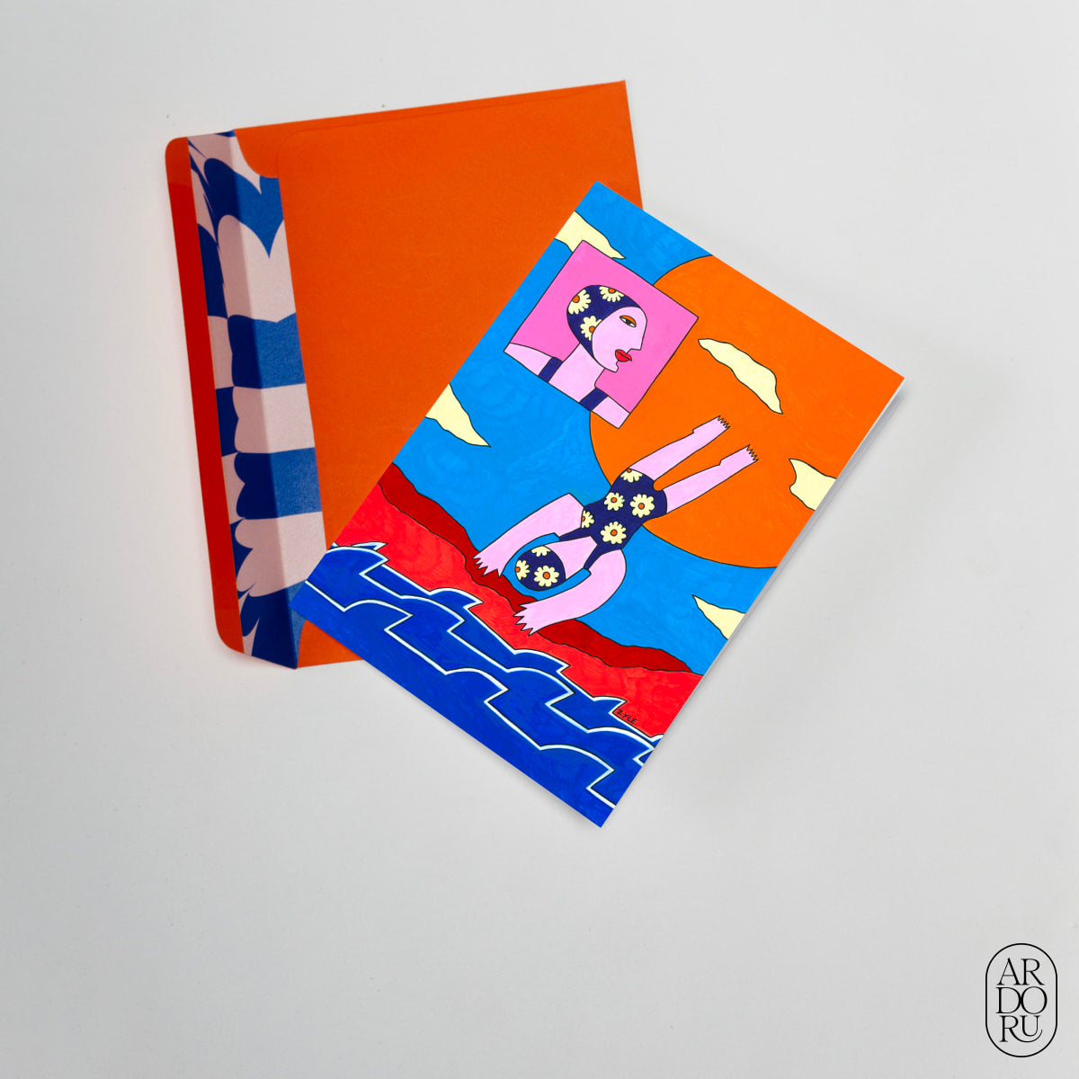 Summer Keepsake Greeting Card - Woman Diving Into Water