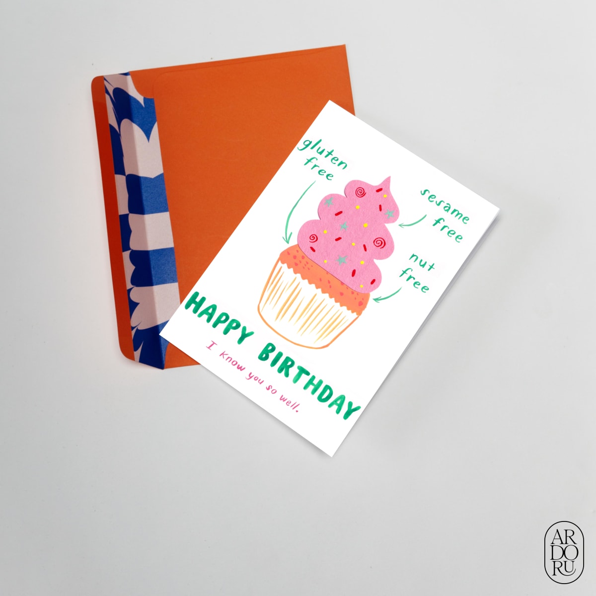 Birthday Keepsake Greeting Card - Cute Cupcake