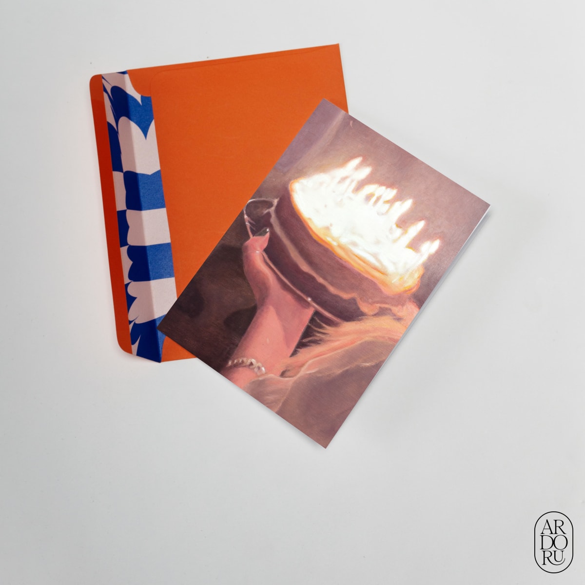 Birthday Keepsake Greeting Card - Hands Holding Cake