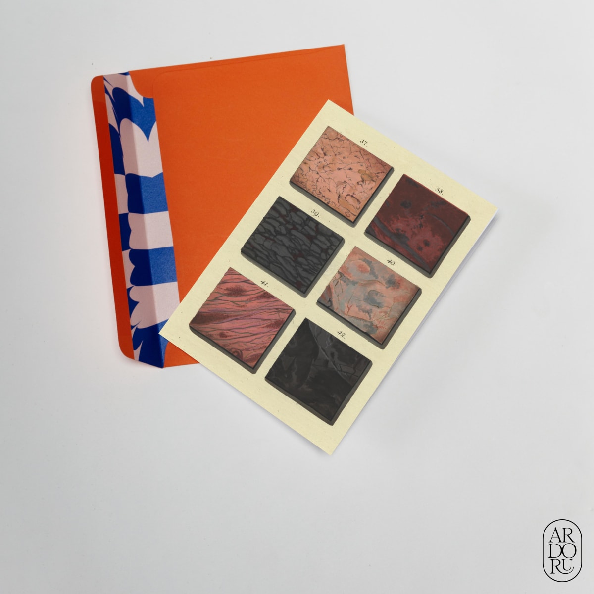 Thinking of You Keepsake Greeting Card - Marbled Patterns