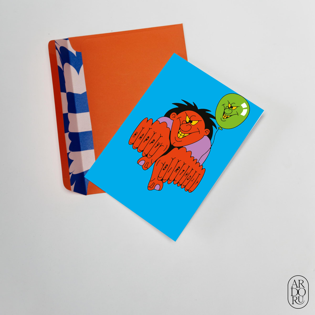 Birthday Keepsake Greeting Card - Funny Tattoo With Balloon