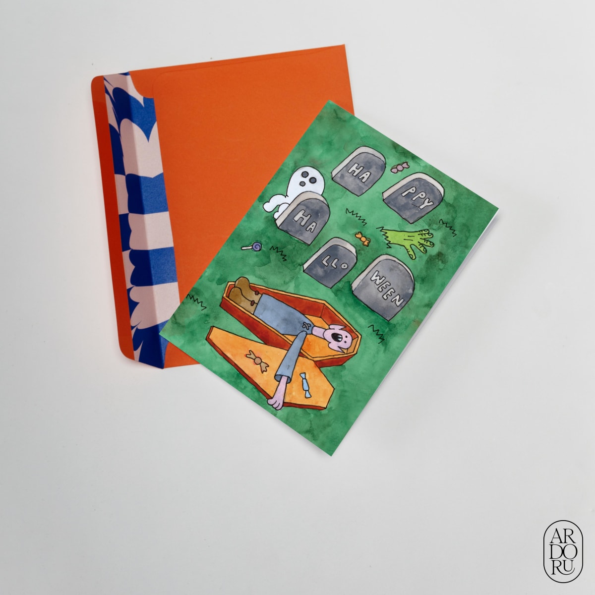 Halloween Keepsake Greeting Card - Funny Happy Halloween Graveyard