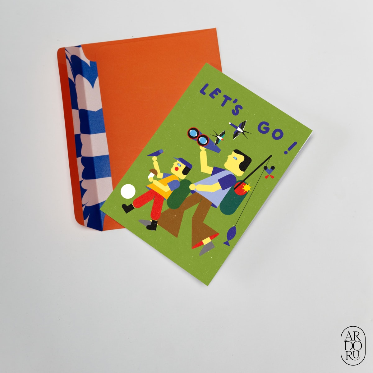 Father's Day Keepsake Greeting Card - Father and Son Hiking