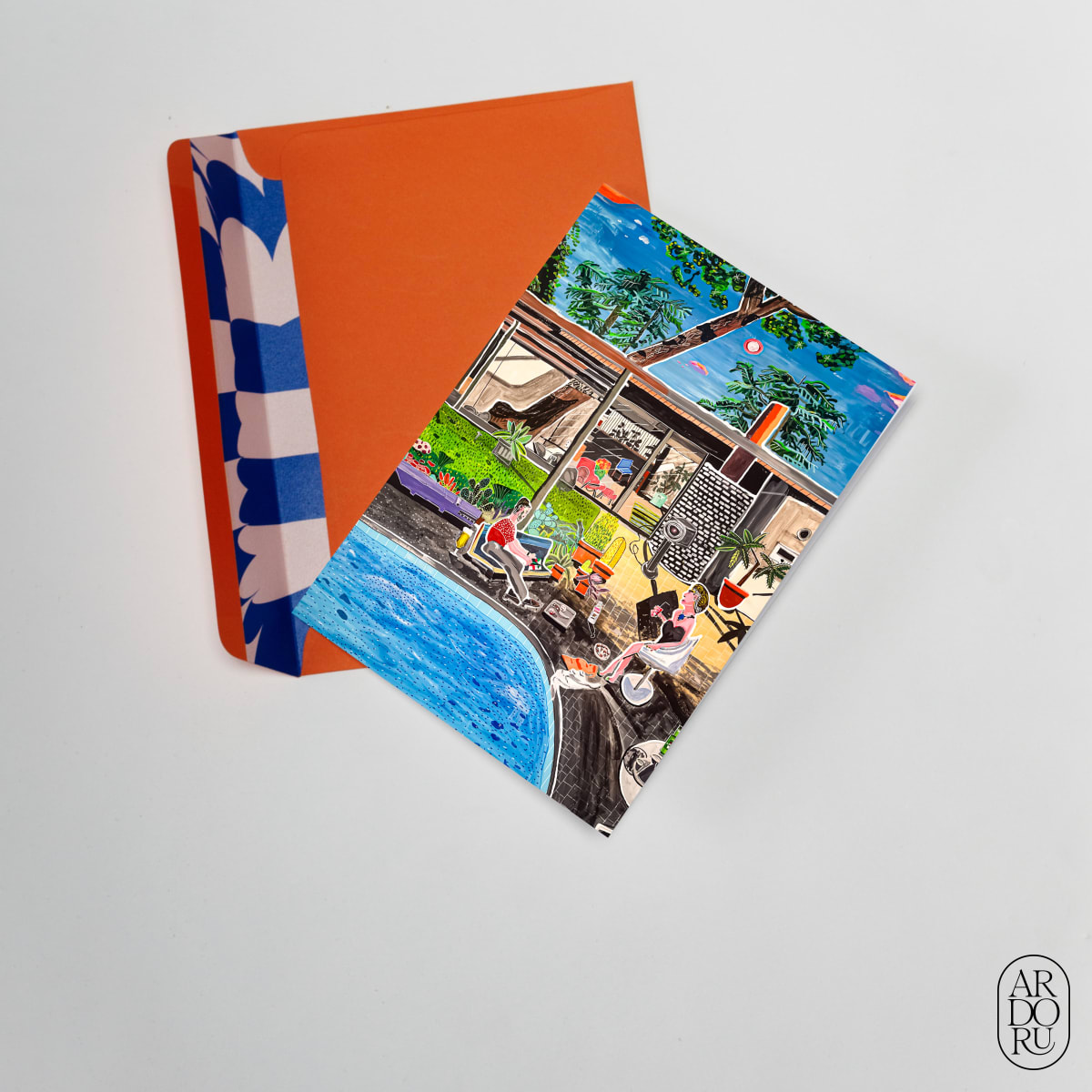Congratulations Keepsake Greeting Card - California Home with Pool - Vacation
