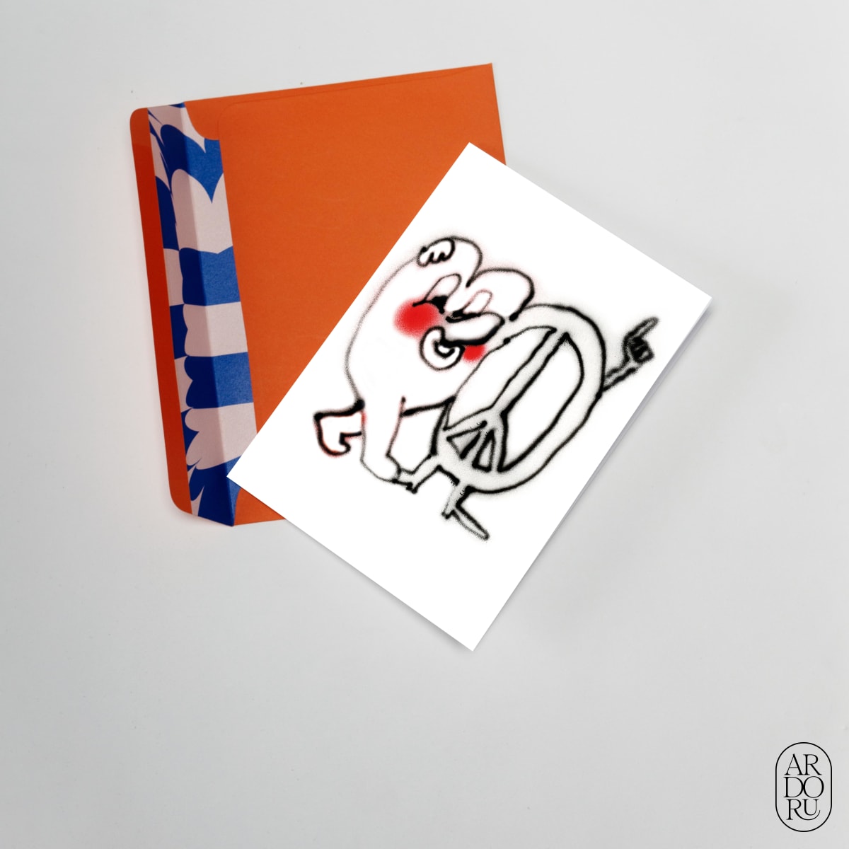 Congratulations Keepsake Greeting Card - Heart & Peace Sign Cartoon