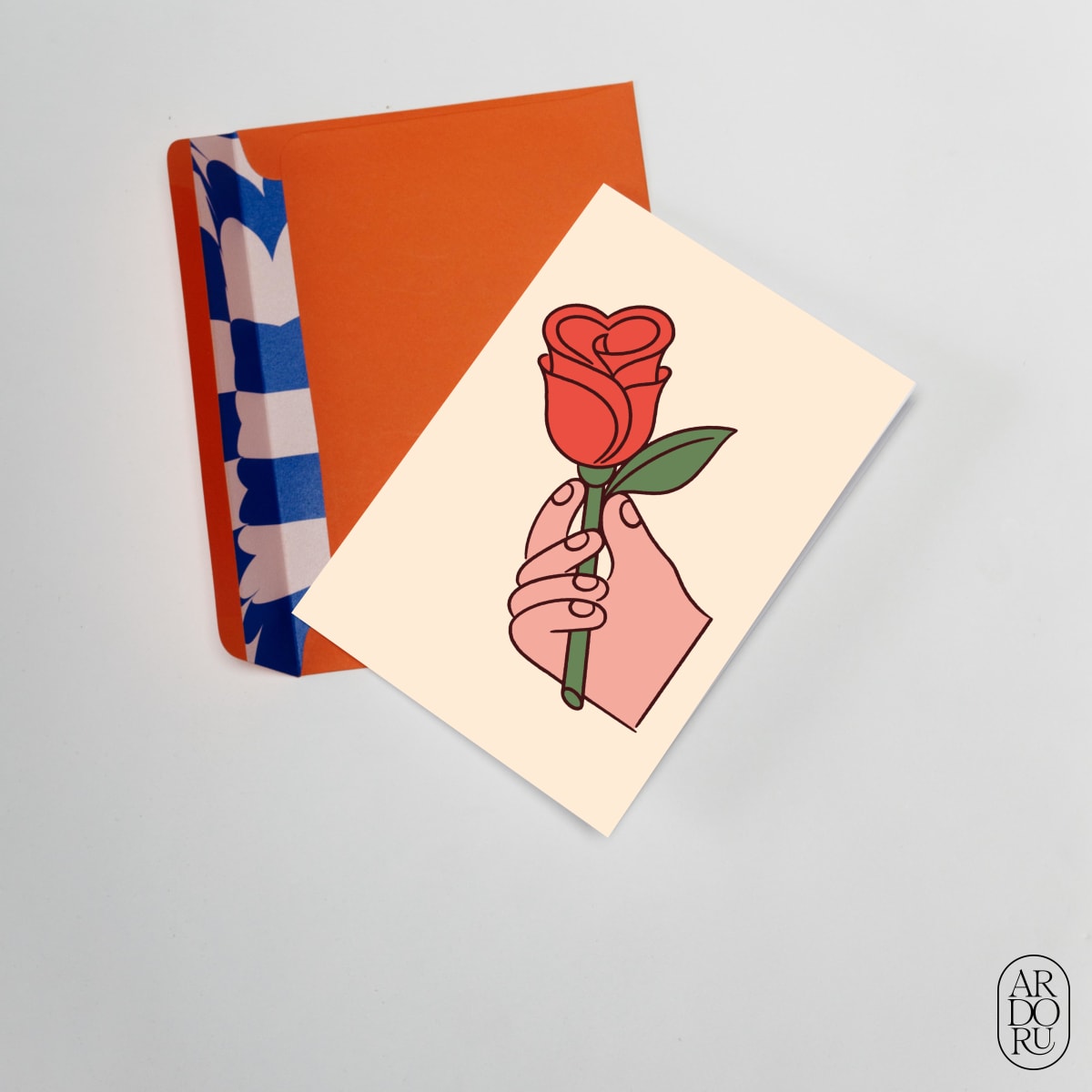 Love Keepsake Greeting Card - Hand Holding A Rose