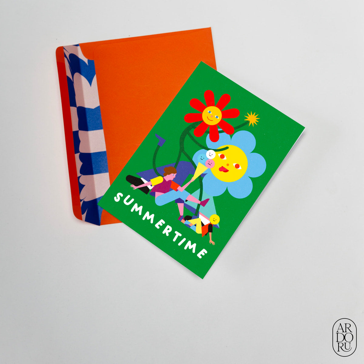 Summer Keepsake Greeting Card - Kids Eating Ice Cream