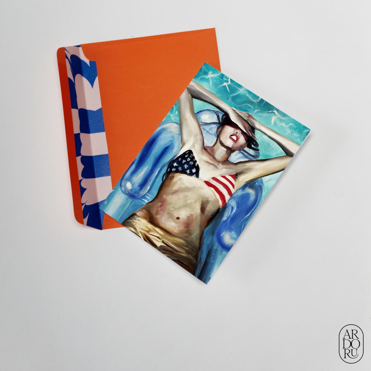 4th of July Keepsake Greeting Card - American Flag Bikini