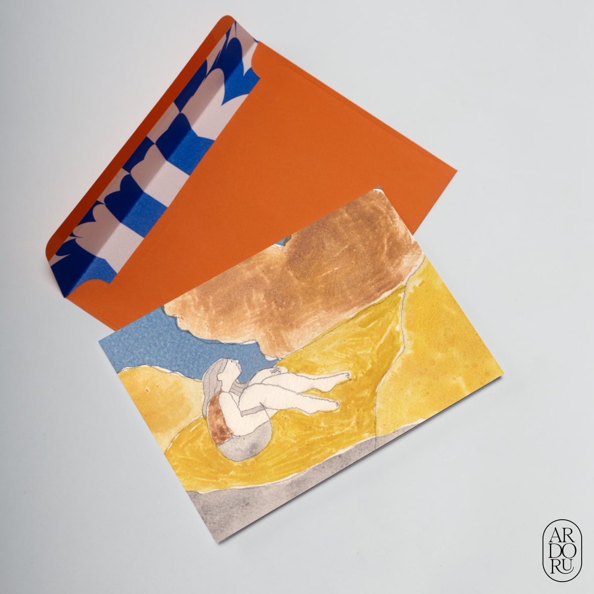 Self Care Keepsake Greeting Card - Laying Out on Beach