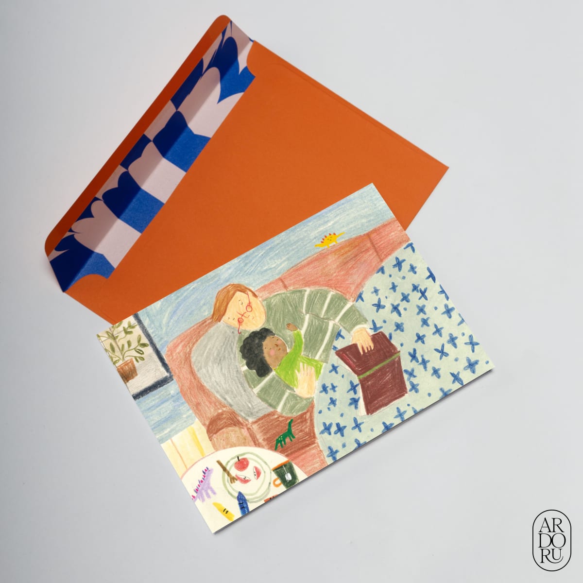 Father's Day Keepsake Greeting Card - Father Reading With Child