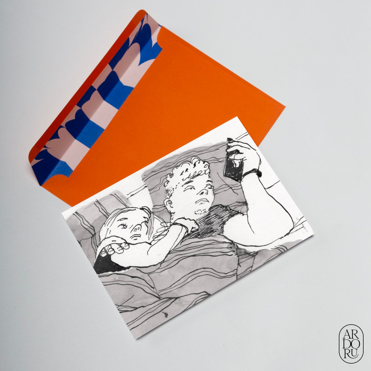 Love Keepsake Greeting Card - Lovers in Bed