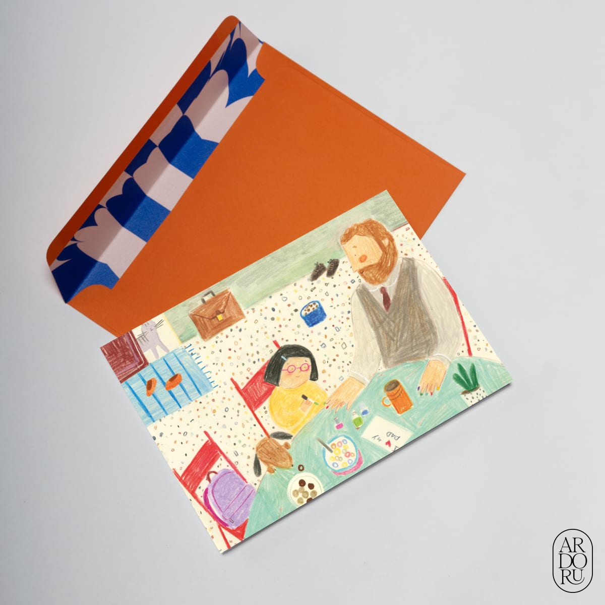 Father's Day Keepsake Greeting Card - Girl Dad Painting Nails
