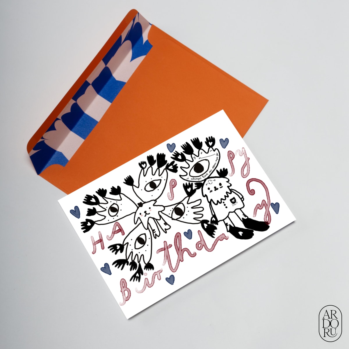 Birthday Keepsake Greeting Card - Happy Birthday (heart you) Abstract