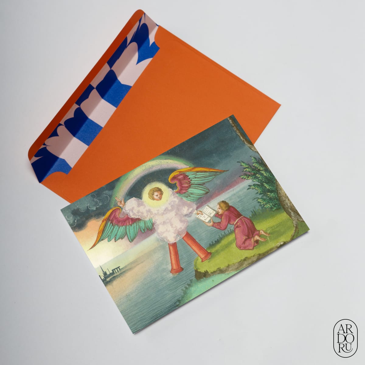 Just Because Keepsake Greeting Card - Johannes under Angel Painting