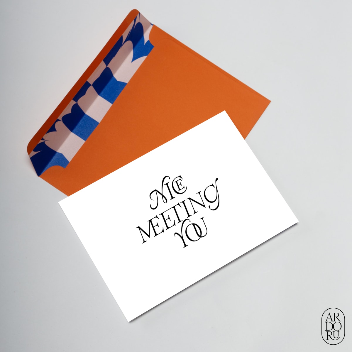 Thinking of You Keepsake Greeting Card - Nice Meeting You Typography