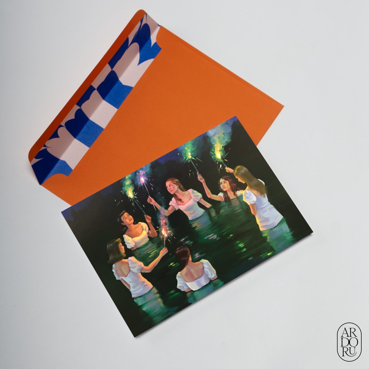 4th of July Keepsake Greeting Card - Girls with Sparklers