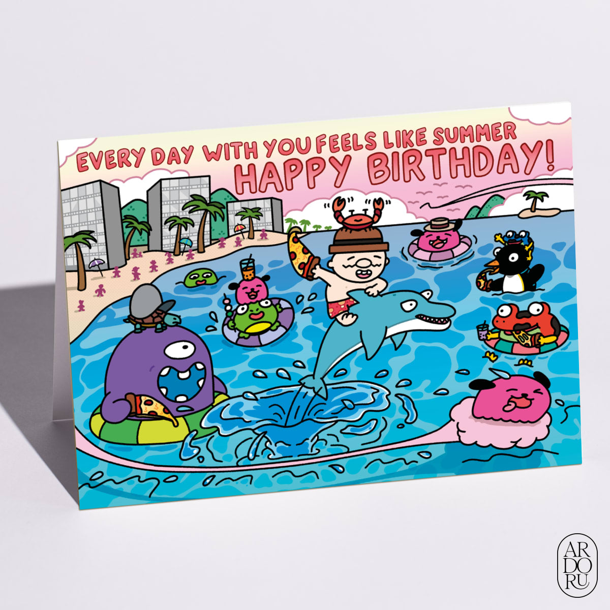 Celebrating Meatball’s Tropical Birthday With His Pals by BlobCo. Studios