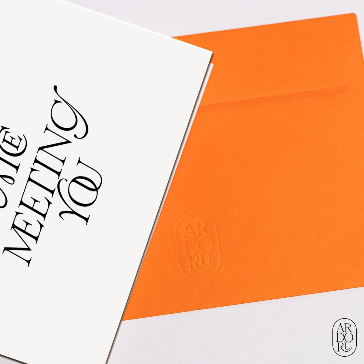 Thinking of You Keepsake Greeting Card - Nice Meeting You Typography
