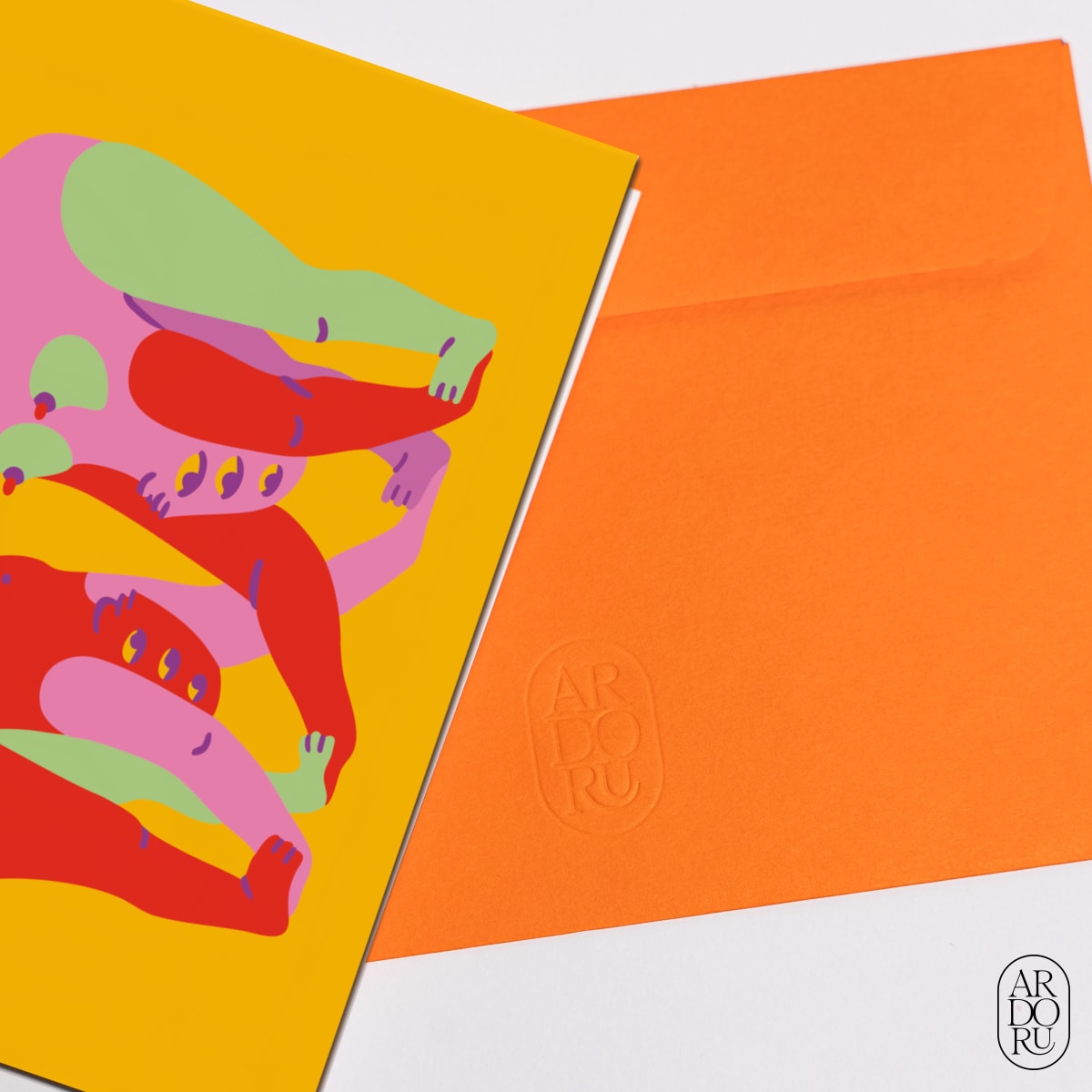 Love Keepsake Greeting Card - Colorful Abstract Figures Bend