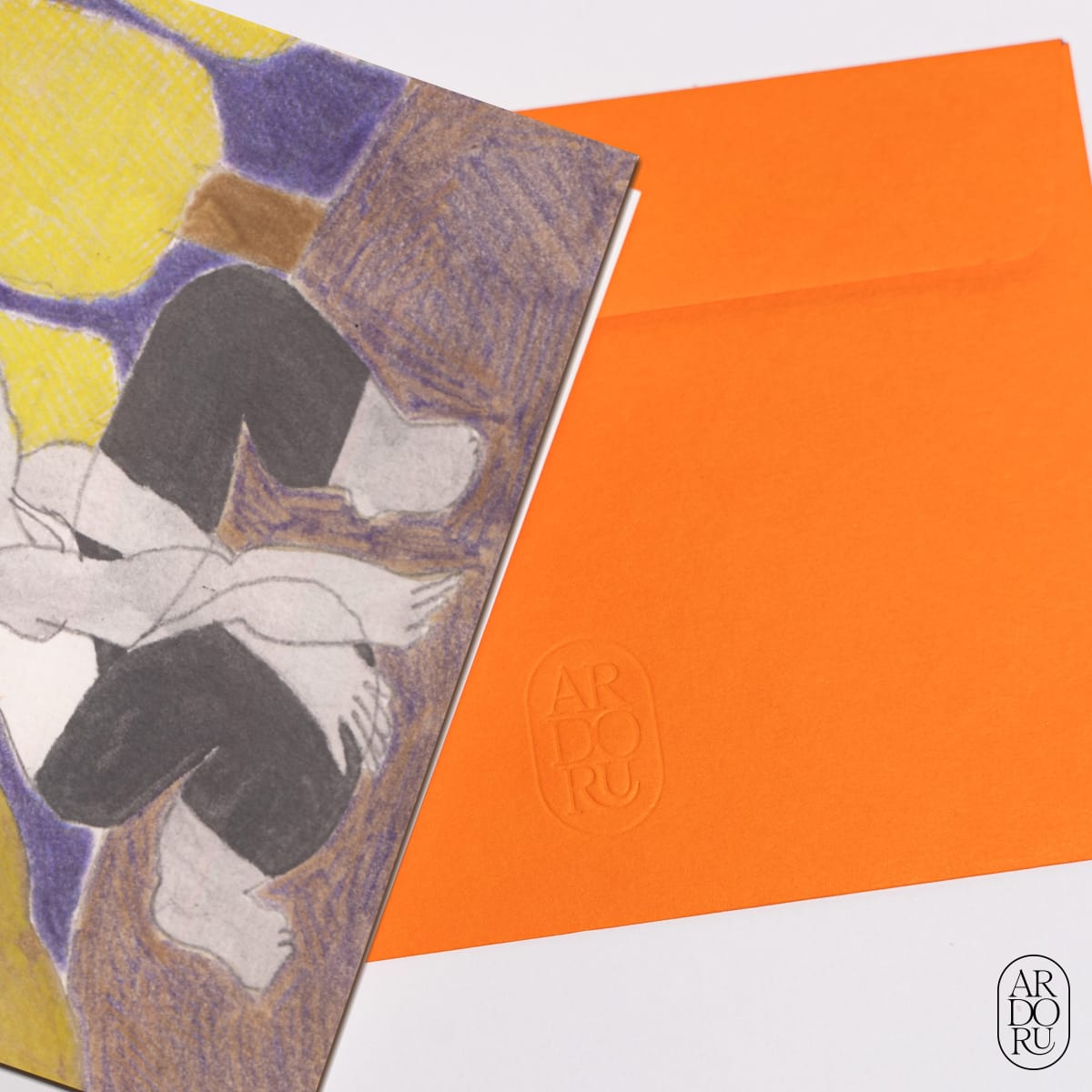 Love Keepsake Greeting Card - Seated Woman Illustration