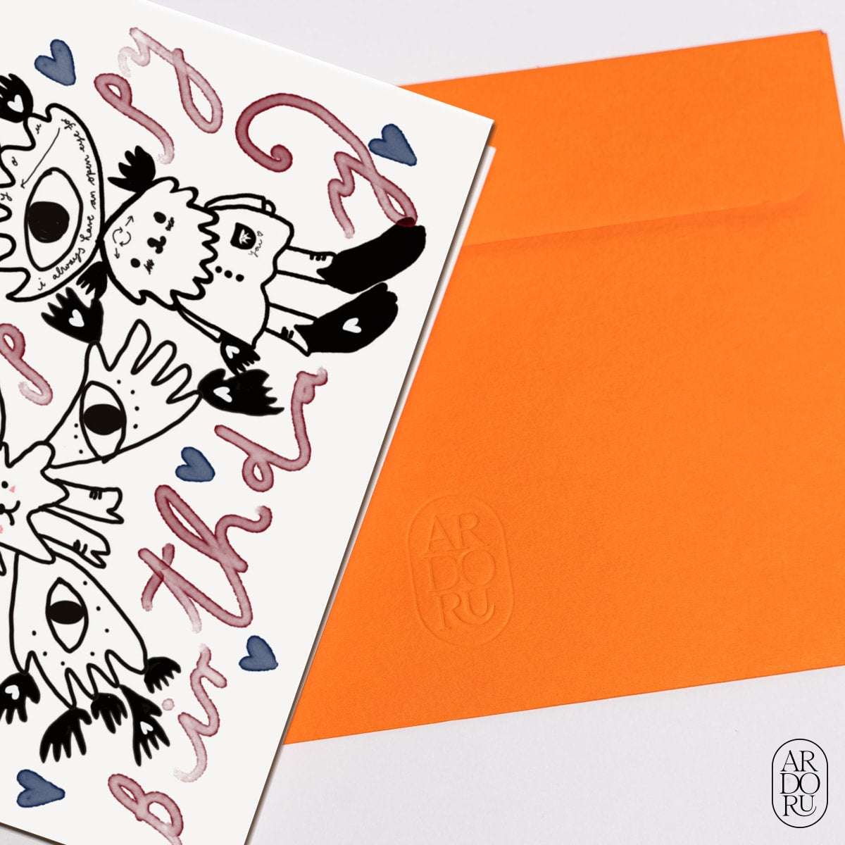 Birthday Keepsake Greeting Card - Happy Birthday (heart you) Abstract