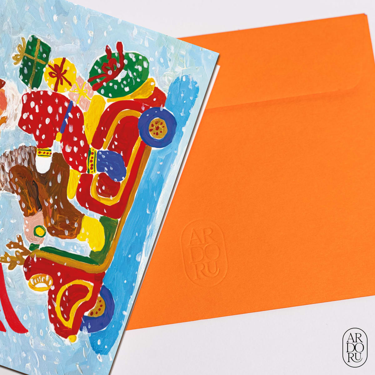 Christmas Keepsake Greeting Card - Funny Santa on Scooter Delivering