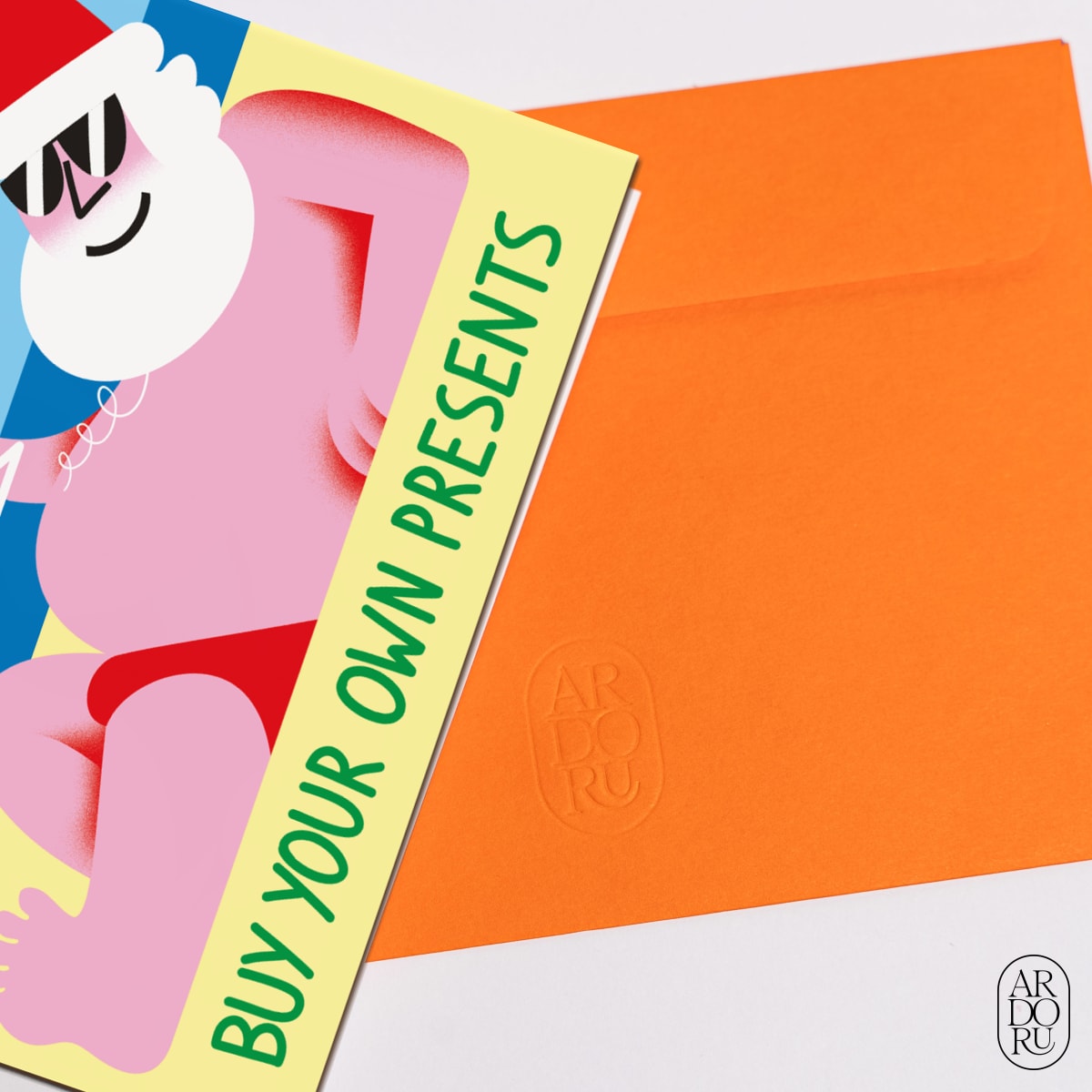 Christmas Keepsake Greeting Card - Funny Santa on Beach