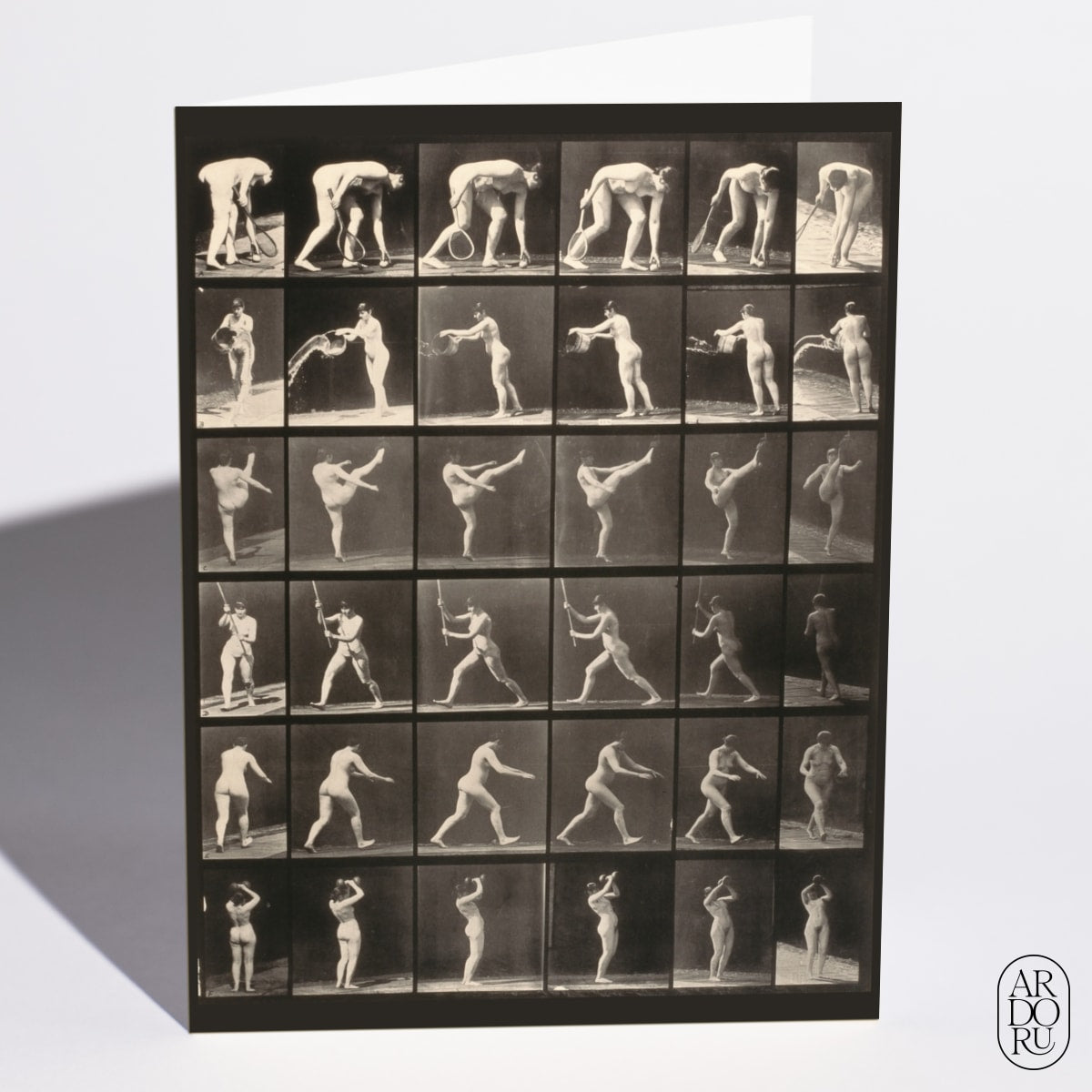 Animal Locomotion (plate 326) (Woman with Tennis Racquet, Throwing Water, etc.) by Eadweard Muybridge