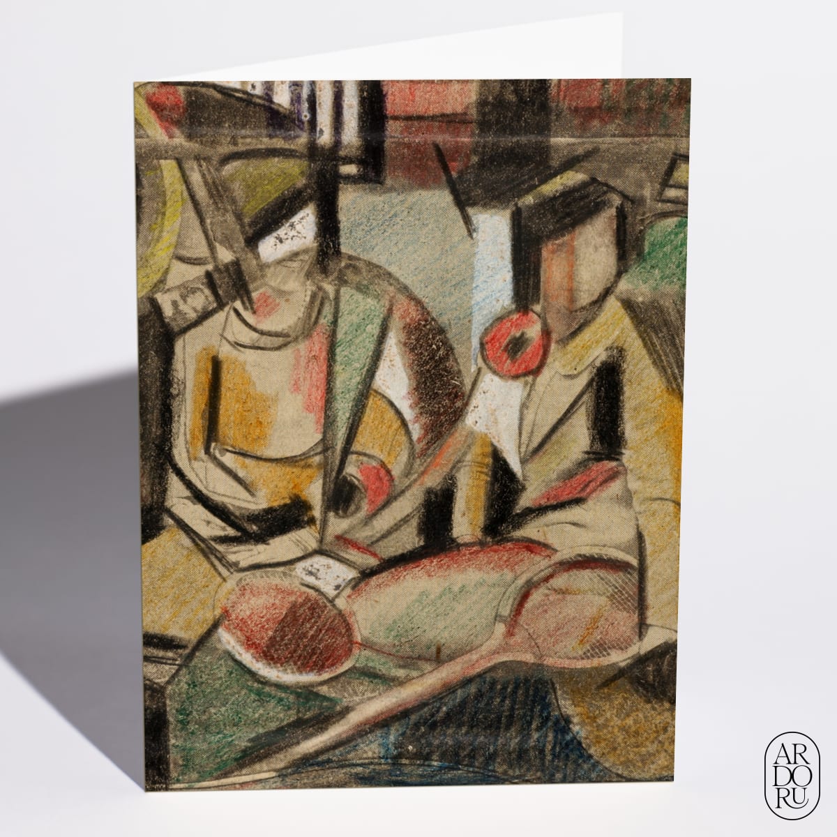 Abstract, Two Women with Tennis Racquets by Carl Newman