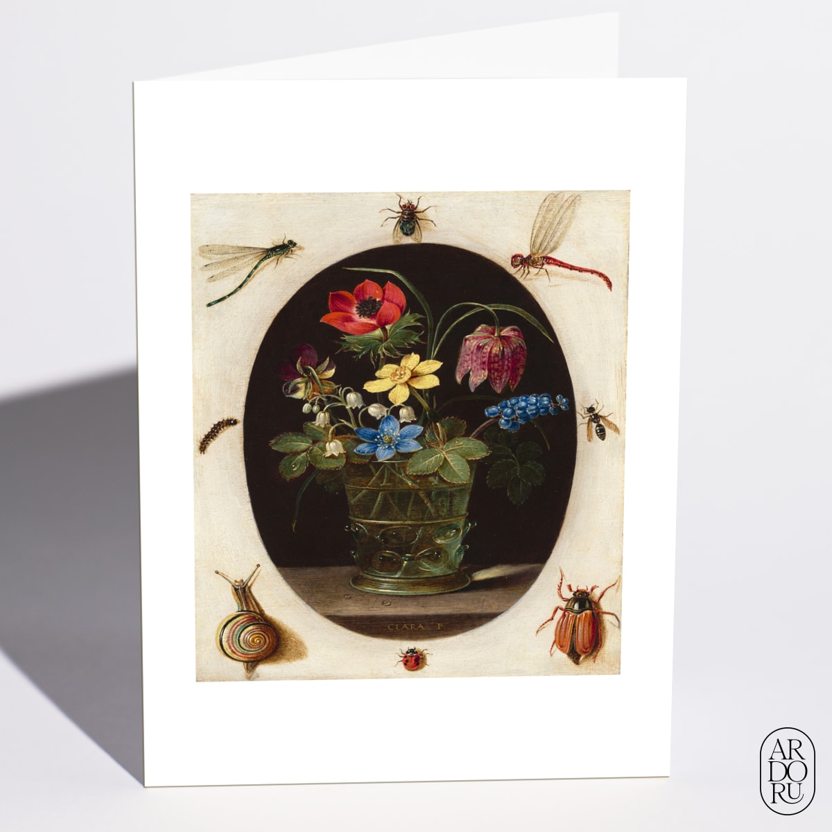 Still Life with Flowers Surrounded by Insects and a Snail by Clara Peeters