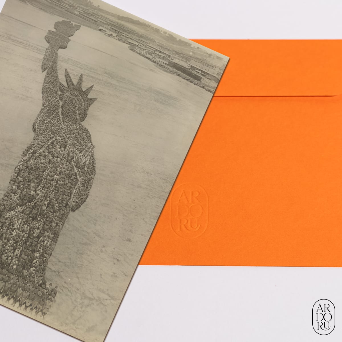 Human Statue of Liberty by Arthur Jones and assistant Mole Thomas