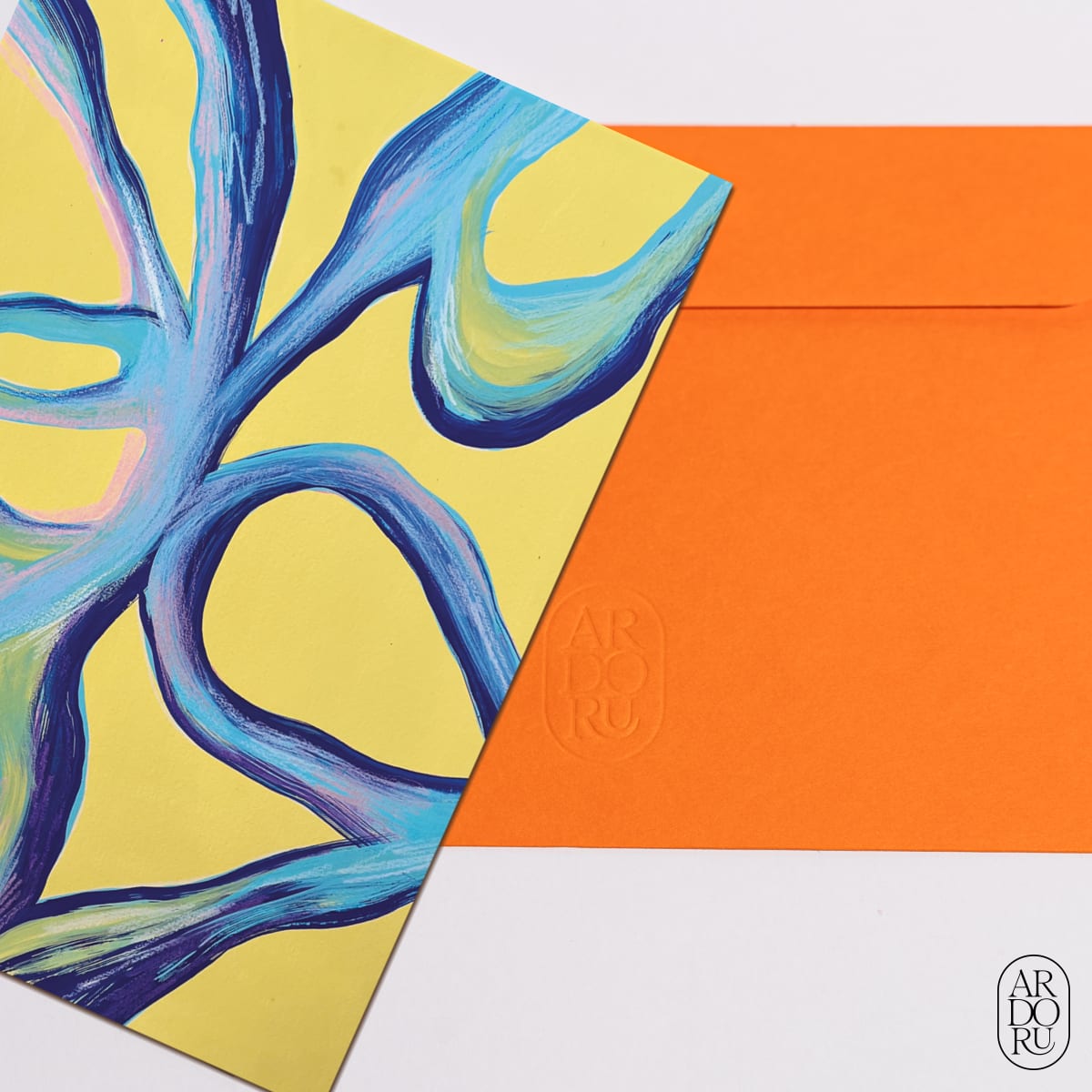 Just Because Keepsake Greeting Card - Yellow Abstract
