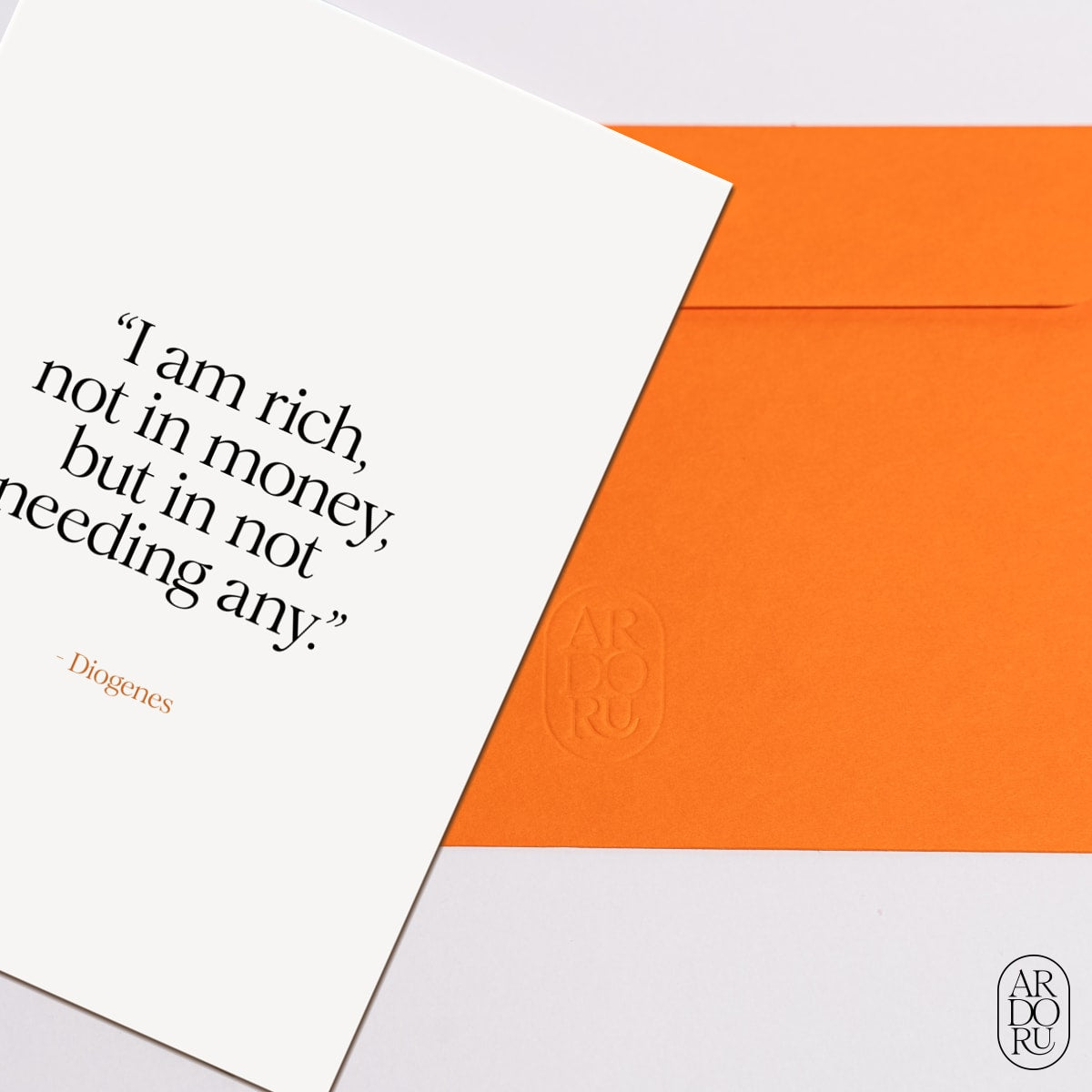 Just Because Keepsake Greeting Card - Diogenes Wisdom Quote