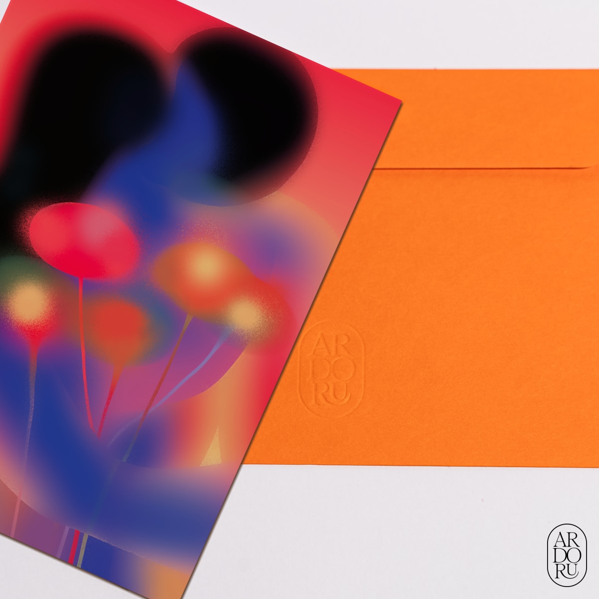 Valentine's Day Keepsake Greeting Card - Abstract Flowers