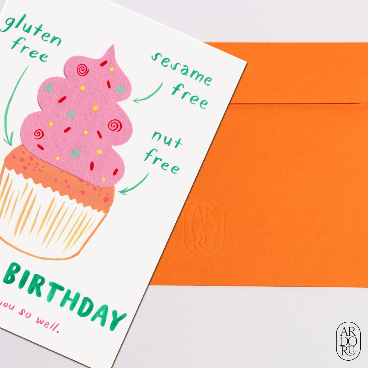 Birthday Keepsake Greeting Card - Cute Cupcake
