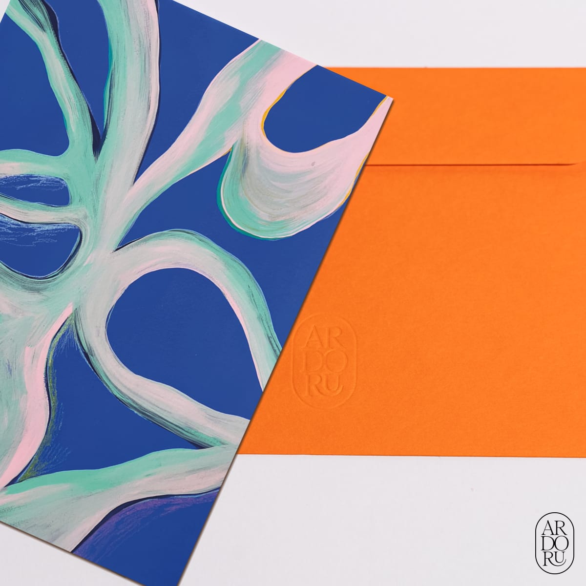 Just Because Keepsake Greeting Card - Blue Abstract
