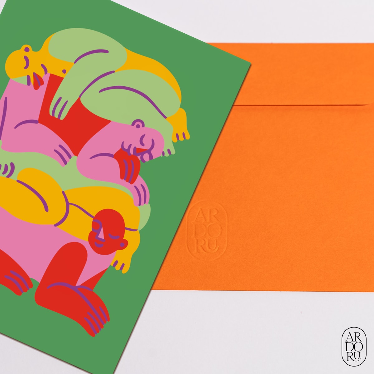 Pride Keepsake Greeting Card - Poly Pile - Colorful Figures Embrace