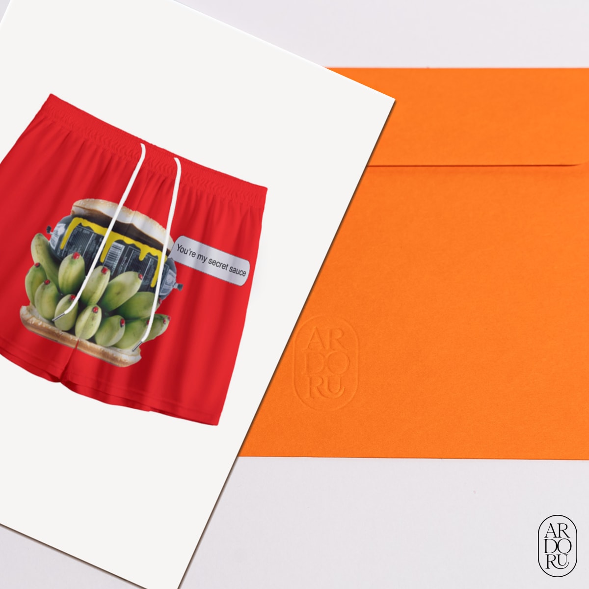 Love Keepsake Greeting Card - Funny Burger Secret Sauce
