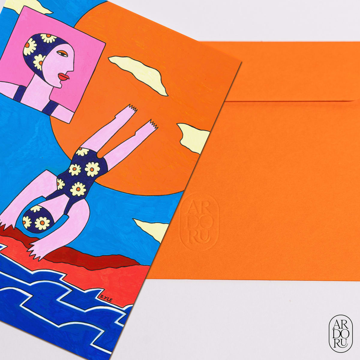 Summer Keepsake Greeting Card - Woman Diving Into Water
