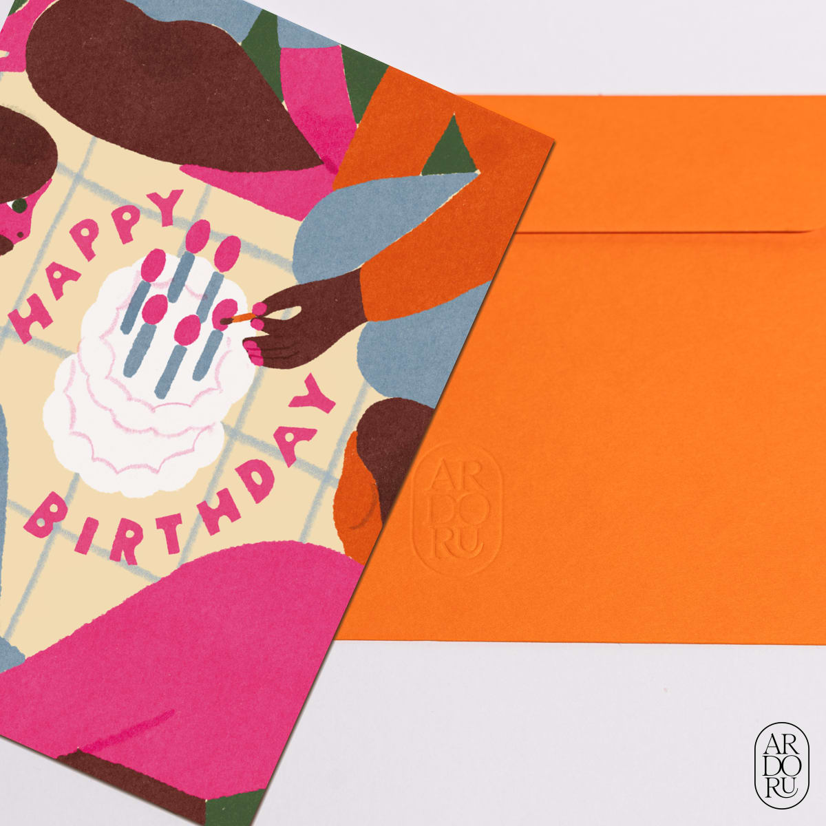Birthday Keepsake Greeting Card - Picnic with Cake and Candles