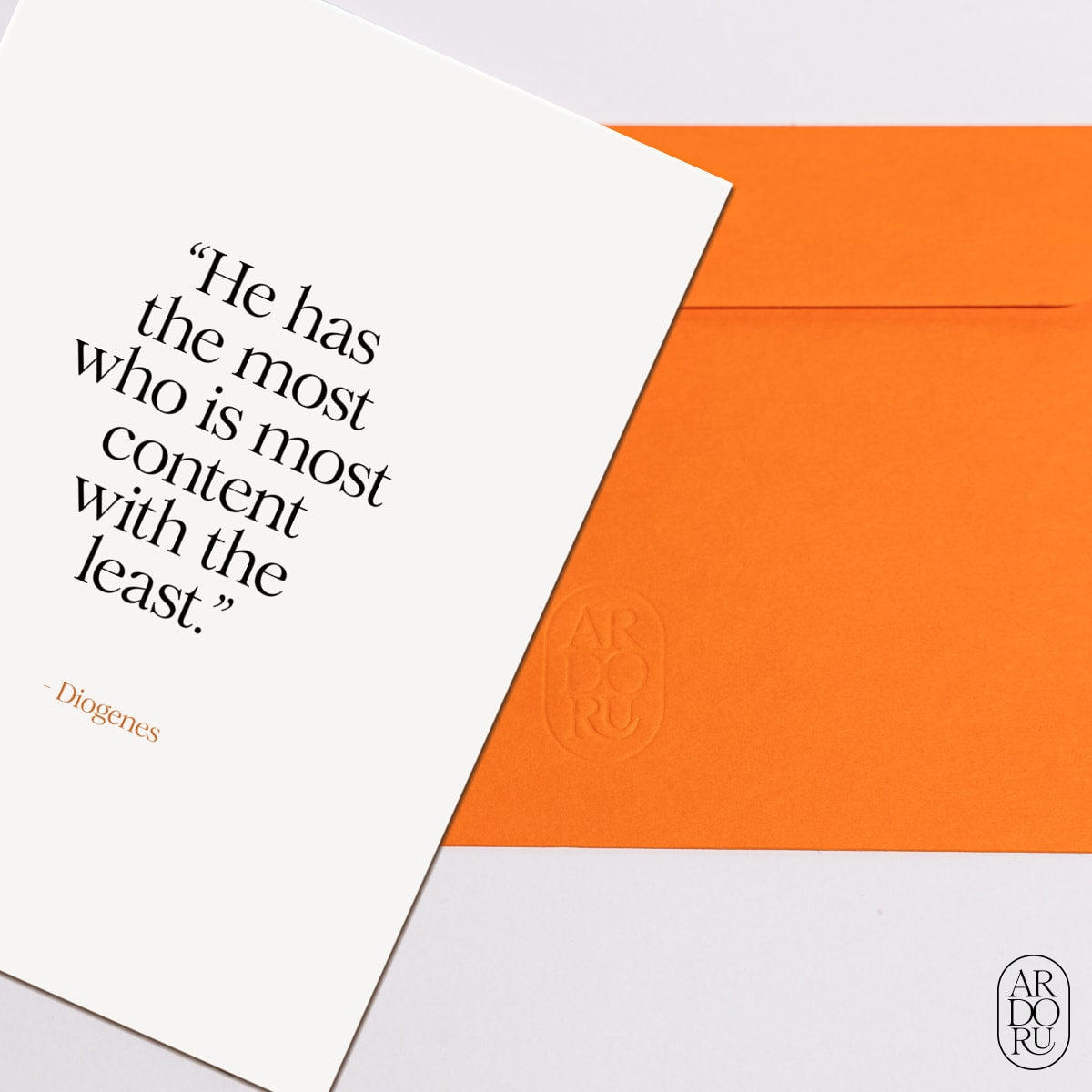 Just Because Keepsake Greeting Card - Diogenes Contentment Quote