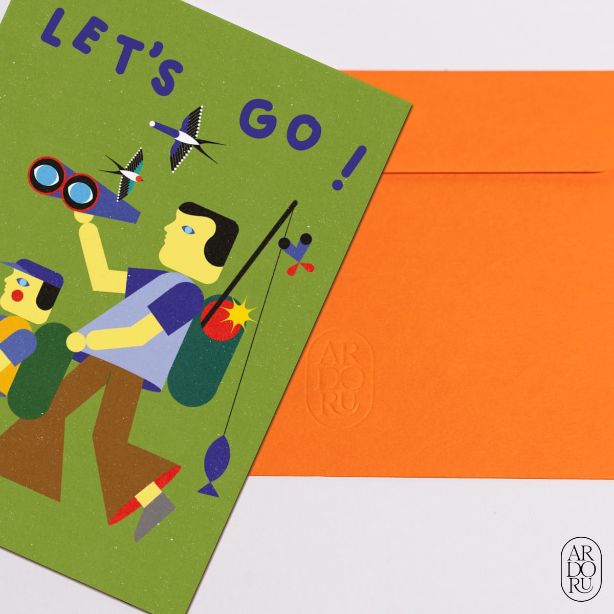 Father's Day Keepsake Greeting Card - Father and Son Hiking