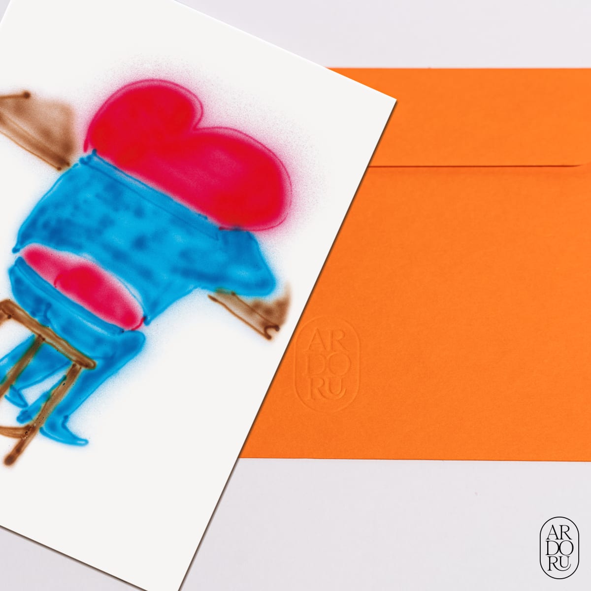 Thinking of You Keepsake Greeting Card - Heart Airbrush