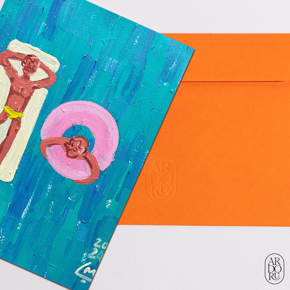 Summer Keepsake Greeting Card - Pool by Melih Çebi
