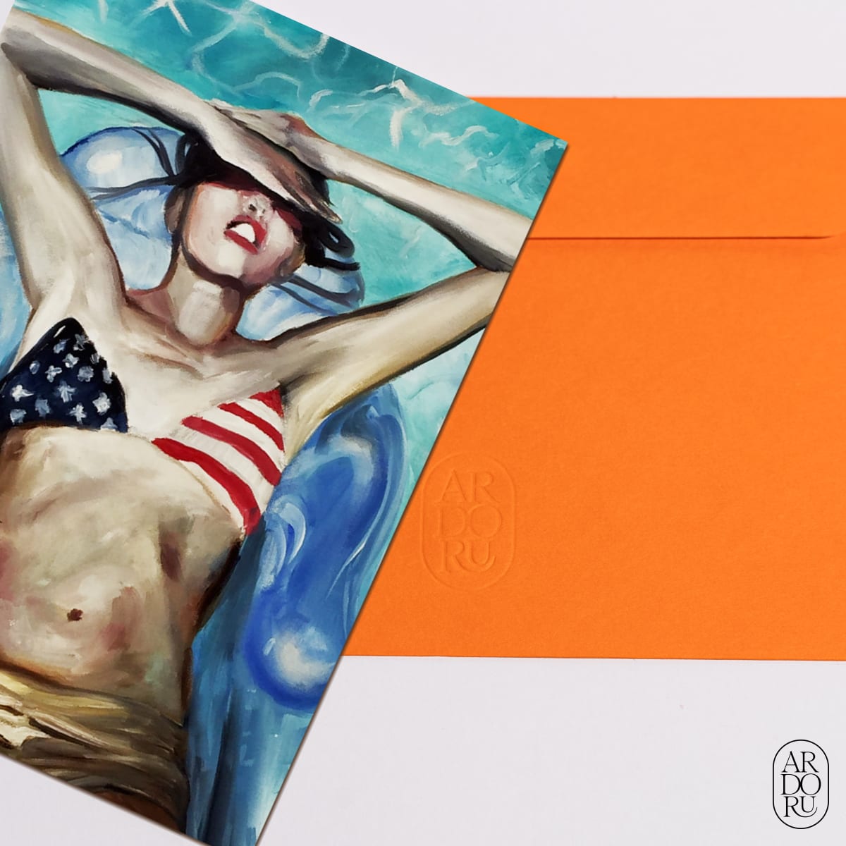 4th of July Keepsake Greeting Card - American Flag Bikini