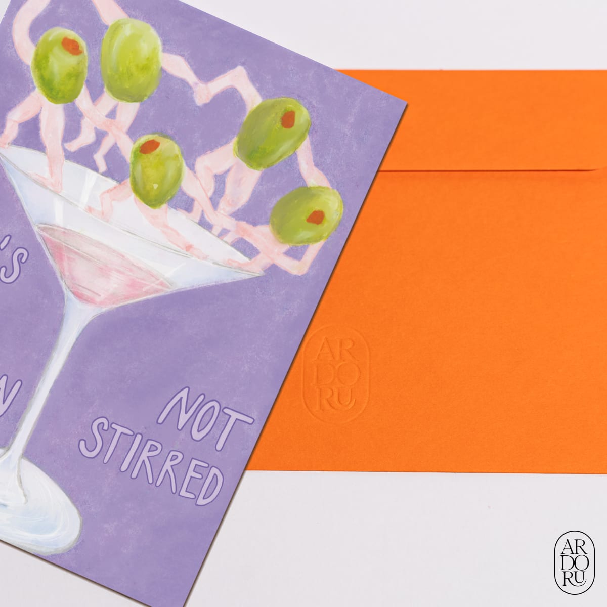 Congratulations Keepsake Greeting Card - Martini with Dancing Olives