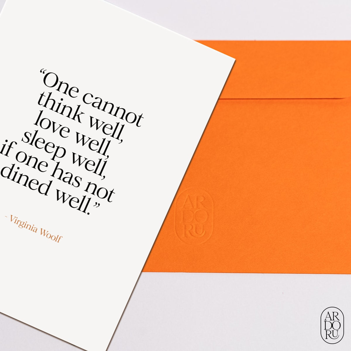 Just Because Keepsake Greeting Card - Virginia Woolf Funny Food Quote