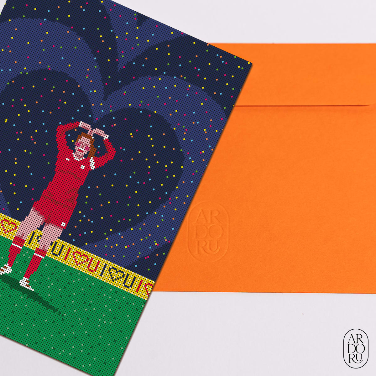 Love Keepsake Greeting Card - Soccer Player Celebrating
