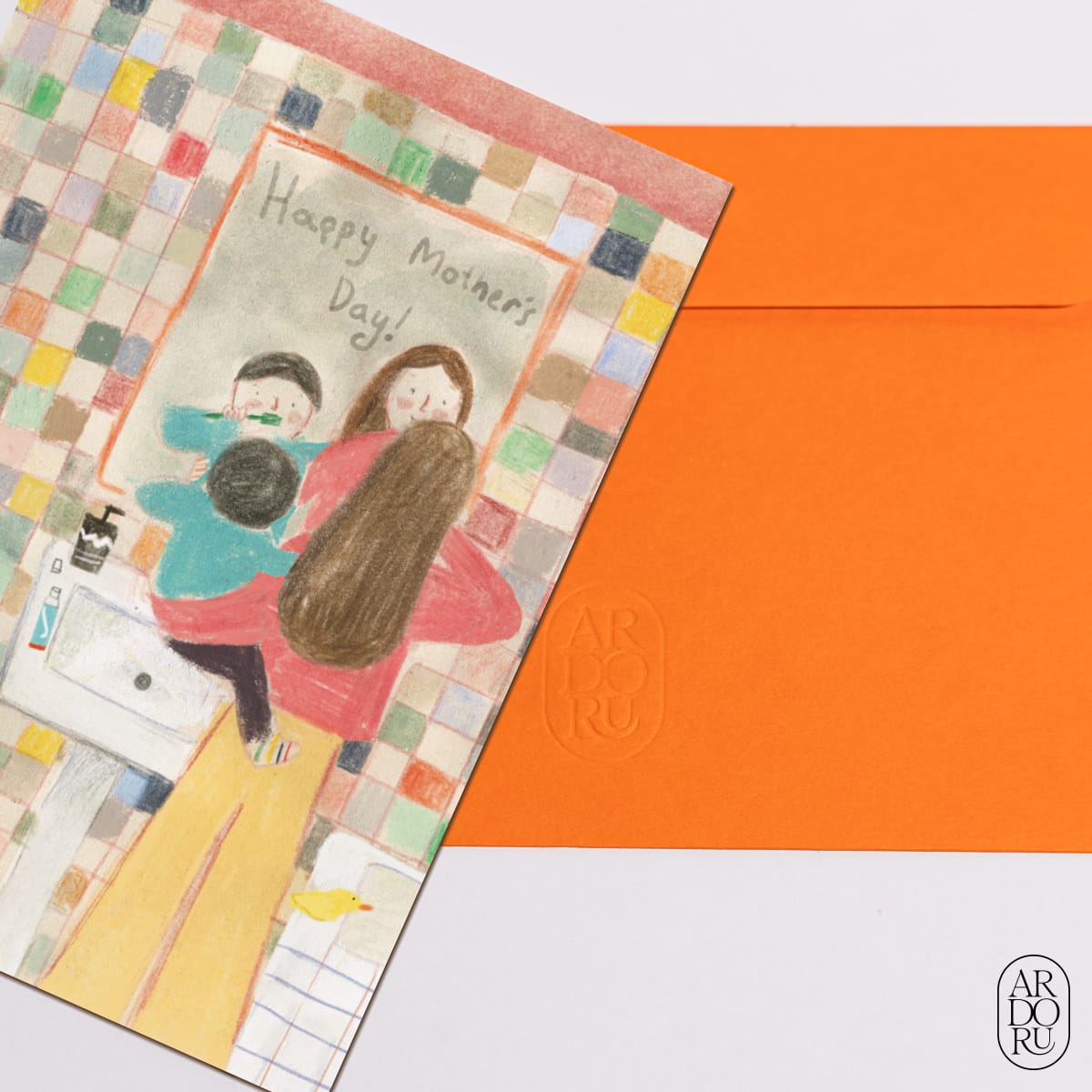 Mother's Day Keepsake Greeting Card - Happy Mother's Day by Zafouko Yamamoto